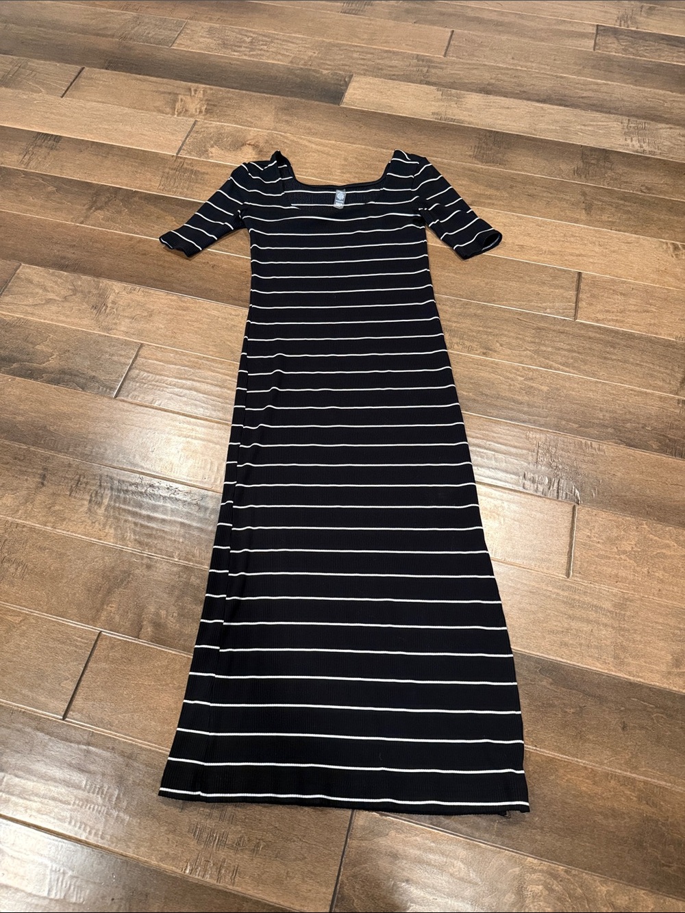 Lou & Grey Black and White Striped Maxi Dress
